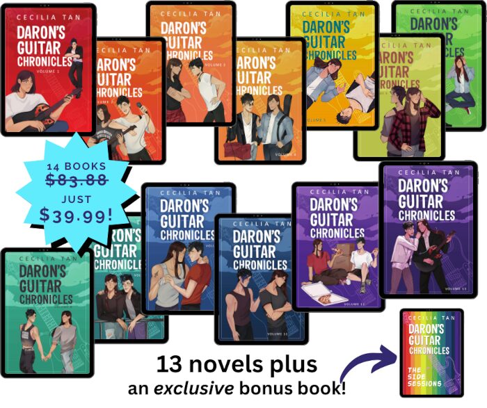 14 rainbow colored book covers